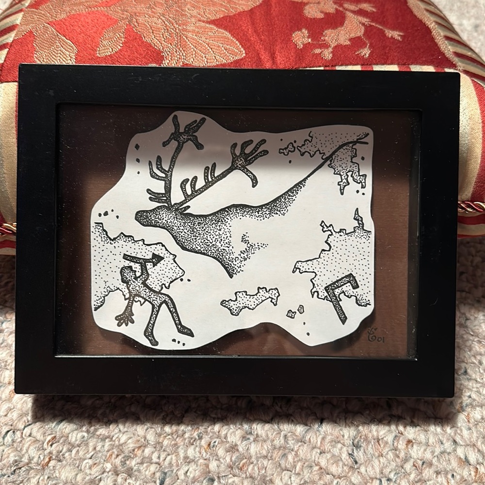 Original Hand Drawn Artwork by Jennifer Noran aka JennyKat - Cave Painting.